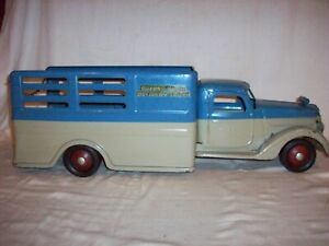 ANTIQUE BUDDY L PRESSED STEEL DELUXE RIDER DELIVERY TRUCK VERY GOOD CONDITION