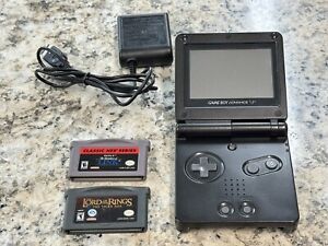 Nintendo Game Boy Advance SP AGS-001 Handheld System w/Charger, 2 Game - TESTED!