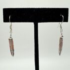 Navajo Sterling Silver Feather Dangle Earrings Native American Jewelry New