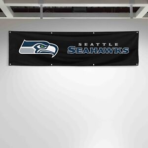 For Seattle Seahawks Football Fans 2x8 ft Flag NFL Gift Man Cave Banner