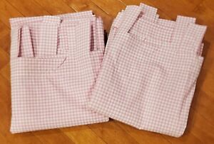 New ListingVintage Style Pink/White Gingham Curtain Panels - 100% Cotton - Set of 2