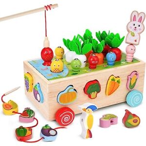 Toddlers Montessori Toys for 1 2 3 Year Old, Wood Educational Shape Sorting T...