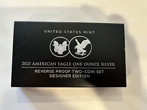 2021 US Mint Reverse Proof Tupe I & II Silver Eagle Designer 2 Coin Set (21XJ)