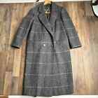 Vintage 90s Y2K MG Kinsler Trench Coat Women's Medium Gray Tweed 100% Wool 4024