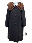 Titche’s Long Coat 100% Cashmere Tailored Expressly By Elyse’e Mink Fur Collar