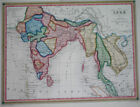 1846 ORIGINAL MAP ASIA MALAYSIA THAILAND INDIA SIKHS CEYLON VIETNAM LAOS BENGAL