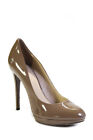 B Brian Atwood Womens Patent Leather Platform Pumps Heels Brown Size 8.5