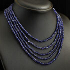 Authentic 209 Cts Earth Mined 5 Strand Blue Tanzanite Beaded Necklace JK 08E294