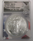 2023 American Silver Eagle ANACS MS70 A FIRST STRIKE COIN