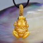 Toad Frog Pendant Golden Mother-of-Pearl & Gold Vermeil Sterling Silver 9.87 g