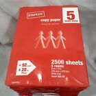 Staples Copy Paper Legal Size 92 Bright 2500 Sheets 5 Reams 990176 Printer Scan