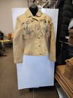 Scully Beaded Fringe Conchos Boar Suede Jacket Chamois Size S