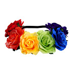 Rainbow Rose Headband Rainbow Flower Crown Woodland Hair Wreath Floral Crown Wom