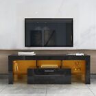 Fashion TV Stand Cabinet Entertainment Center with LED Light Belt