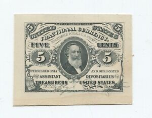 CU 3RD ISSUE 5C FRACTIONAL CURRENCY NOTE. RARE HEATH PROOF 1870's Blank Back