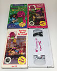 Barney VHS Lot Of 4 - Goes To School Rhymes W/ Mother Goose Rock Adventure Bus
