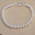 Women 925 Sterling Silver Bracelet Hollow Beads Balls 7 Inches 6MM Lobster L49