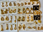 Lot of 20 Pair Vintage New Old Dead Stock HIGH-END Gold Tone Pierced Earrings