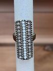SILPADA KC PEARLS NIGHT OUT  Swarovski Crystals & Faux Pearls Brass Size 9 Ring