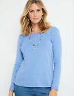 Womens Winter Tops - Blue Tshirt / Tee - Smart Casual Office Clothes | NONI B