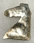 Vntg Sterling Silver Horse Head Brooch Pin Profile Figural Equestrian Hammered