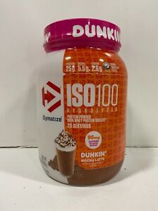 New DYMATIZE ISO100 Hydrolyzed Whey Protein Powder Dunkin' Mocha Latte