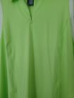 TEK GEAR Women Sleeveless Pullover Golf Polo Zip FrontShirt XL Lime Green New