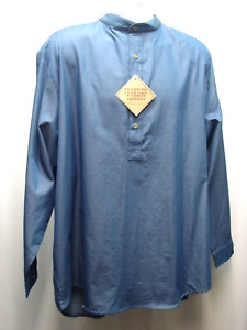 Frontier Classics Collarless DARK BLUE 100% cotton shirt Runs Large 52 
