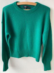 THEORY - CASHMERE DROP SHOULDER CREW KNIT - S - GREEN