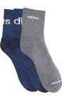 Adidas Men's 3-Pack Sport Linear High Quarter Socks - Shoe Size Men 6-12