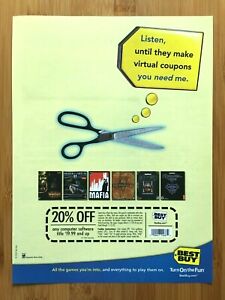 2002 BEST BUY PC Video Games Coupon Print Ad/Poster WarCraft Elder Scrolls Art