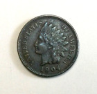 1904 EF/AU SMALL CENT INDIAN HEAD “LIBERTY”/4 DIAMONDS HAS SOME BLUISH TONING