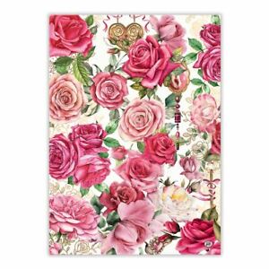 Michel Design Works Cotton Kitchen Tea Towel Royal Rose Pinks Jewels