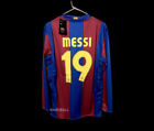 Messi #19 FC Barcelona Retro 2007/2008 Long Sleeve Jersey La Liga Patch 2XL