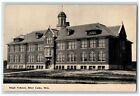 Rice Lake Wisconsin WI Postcard High School Exterior View Building 1913 Vintage