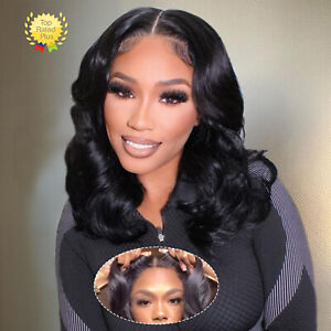 Wear and Go Glueless Wigs Human Hair Body Wave Bob Lace Front Wigs for Beginners