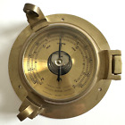 Vintage Brass Porthole Barometer Nautical Boating Sailing Pressure Instrument