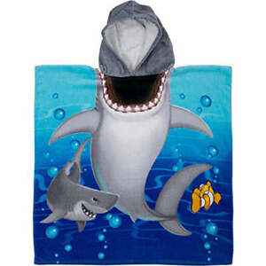 Dawhud Direct Poncho Beach Towels for Kids Towels with Hood Baby Shark
