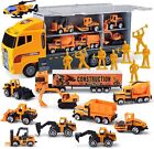 19 in 1 Die-cast Construction Toy Truck with Little Figures for Kids Gift