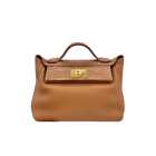 Hermès 24/24 29 Gold Veau Togo Touch Alligator Gold Hardware Leather Handbags