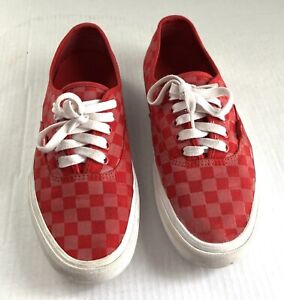 Vans Off The Wall Red Checkerboard Shoes Size 9.5
