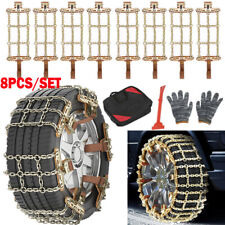 8 Pcs Heavy Duty Wheel Tire Snow Chains for Car SUV Pickup Trucks RV Anti- Skid
