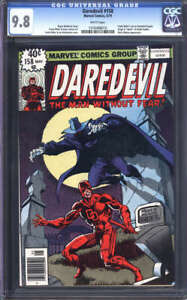 DAREDEVIL #158 CGC 9.8 WHITE PAGES // FRANK MILLERS RUN ON DAREDEVIL BEGINS 1979