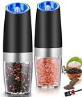 2x Gravity Electric Salt and Pepper Shakers Grinder Mill Adjustable Kitchen Tool