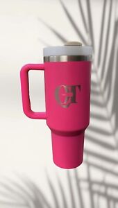 PINK 30 oz stainless steel tumbler with handle