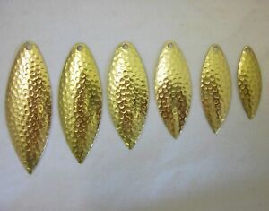 Willow Leaf Spinnerbait Blades * HAMMERED BRASS *   6 sizes to choose from 5 ct