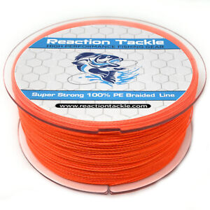 Reaction Tackle High Performance Braided Fishing Line / Braid - Hi Vis Orange