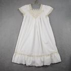 Vintage Cotton Gown Cottagecore All Cotton Lace Trim Nightgown Sz Small USA BOHO