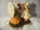 Bethany Lowe Trudy with Turkey  Pumpkin Ornment Display Thanksgiving Halloween