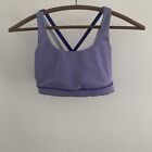 Lululemon crop Top Blue bra Strappy Sports Free To Be Crop Yoga Stripey Gym Lulu